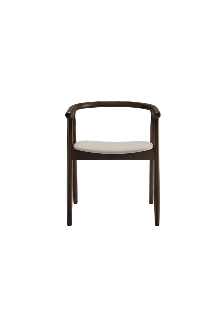 Chaise de salle à manger Serene en cuir et bois, pierre