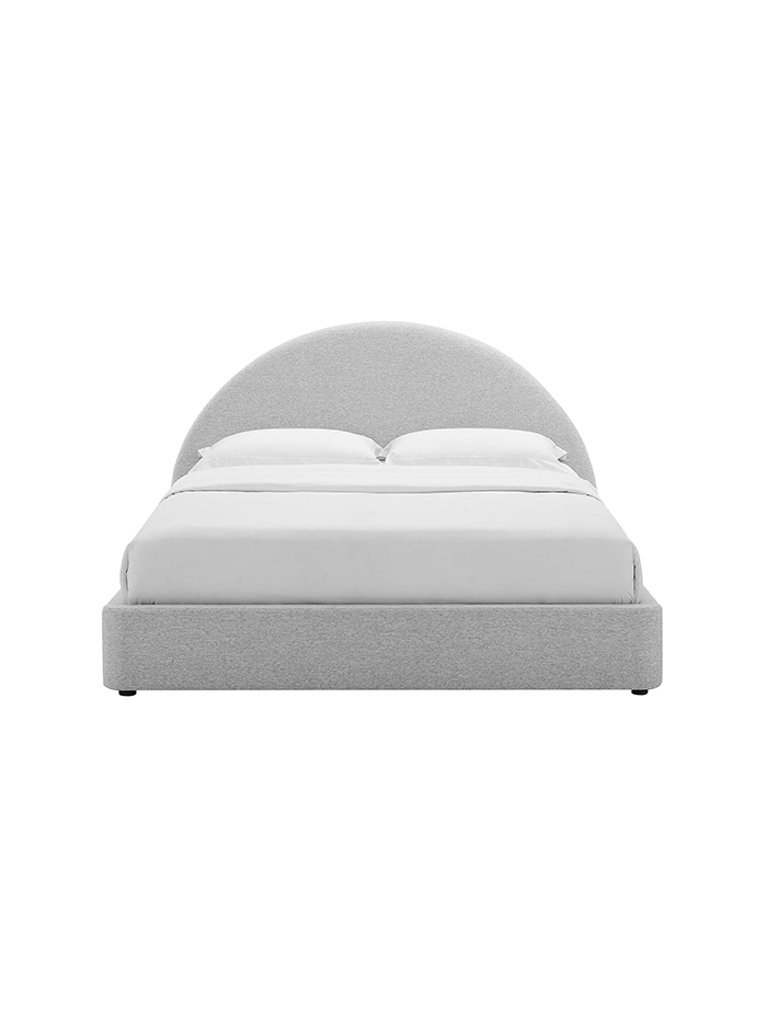 Lit king size rembourré Resorts, gris clair