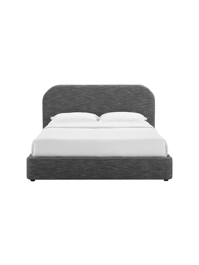 Lit king size rembourré Heather, ardoise