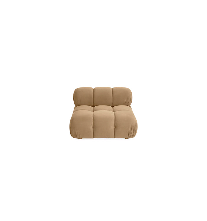 Chaise modulaire sans accoudoirs en velours Huggy Cafe Au Lait