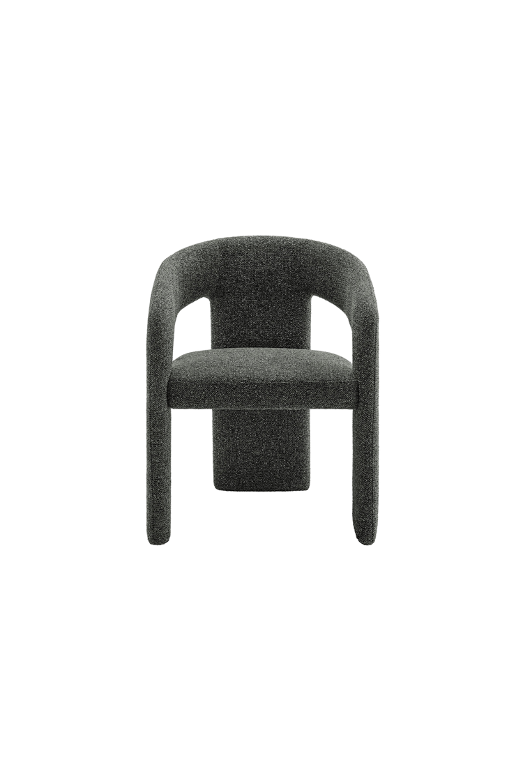 Chaise de salle à manger en tissu Elyssia, anthracite