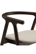 Chaise de salle à manger Serene en cuir et bois, pierre