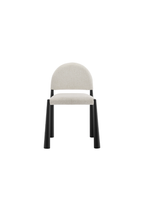 Chaise de salle à manger en tissu Alura, noir crème