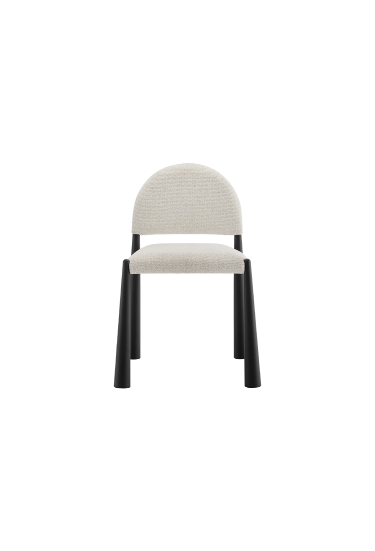 Chaise de salle à manger en tissu Alura, noir crème