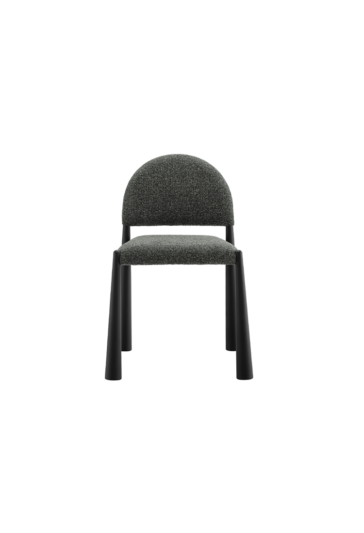 Chaise de salle à manger en tissu Alura, noir anthracite