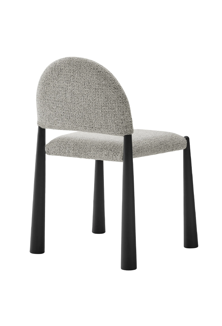 Chaise de salle à manger en tissu Alura, noir camel