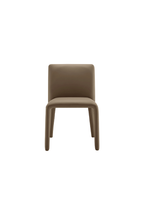 Chaise de salle à manger Noviara en cuir vegan, marron champignon
