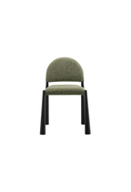 Chaise de salle à manger en tissu Alura, feuille noire