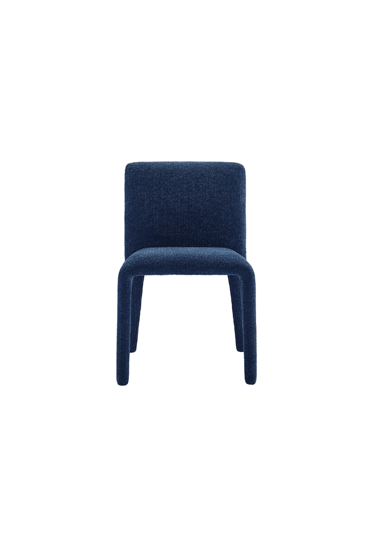 Chaise de salle à manger en tissu Noviara, bleu marine