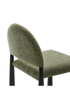 Chaise de salle à manger en tissu Alura, feuille noire