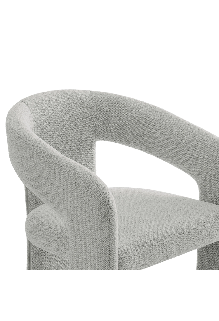 Chaise de salle à manger en tissu Elyssia, gris tourterelle