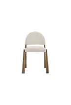 Chaise de salle à manger en tissu Alura, laiton crème