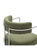 Ardenza Curved Back Fabric and Metal Dining Chair,Silver Leaf