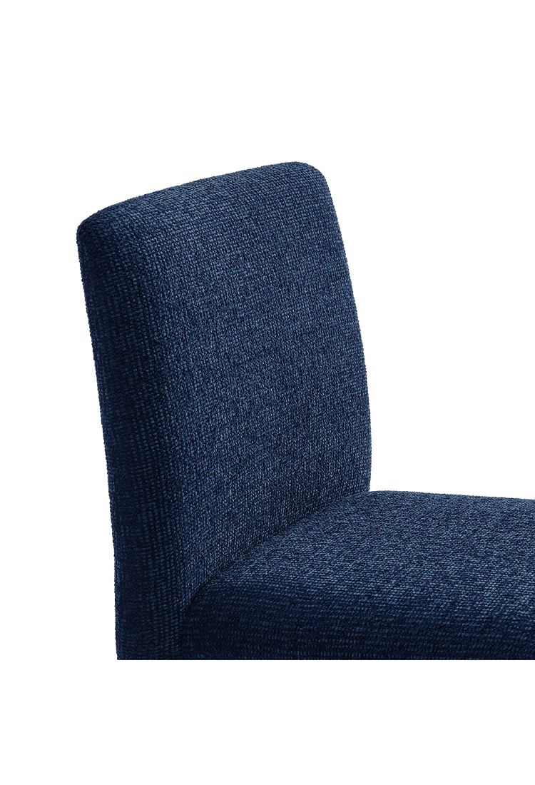 Chaise de salle à manger en tissu Noviara, bleu marine