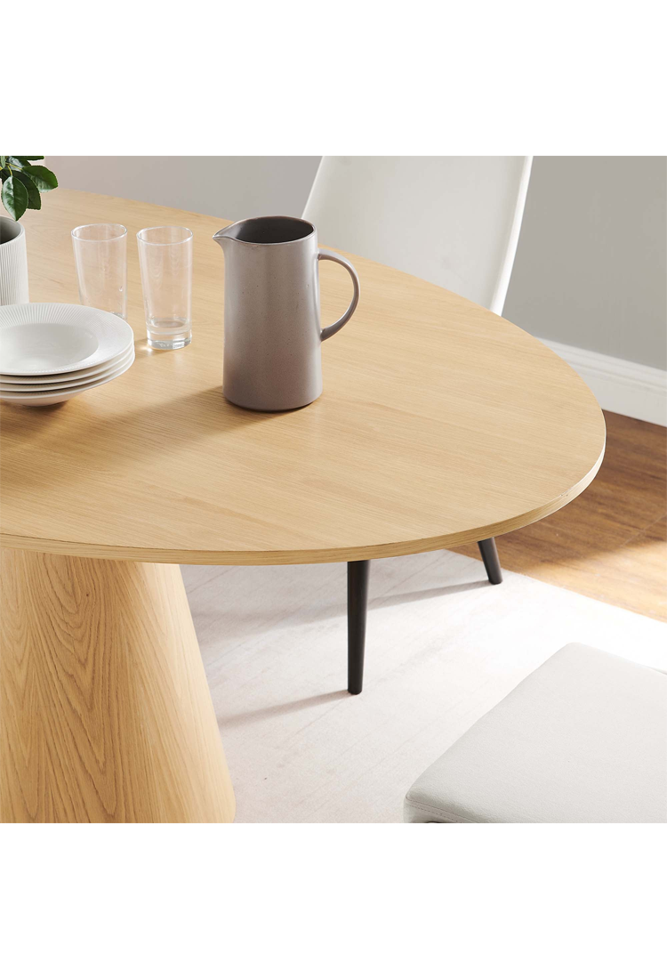 Quillon 75 Round Dining Table,Oak