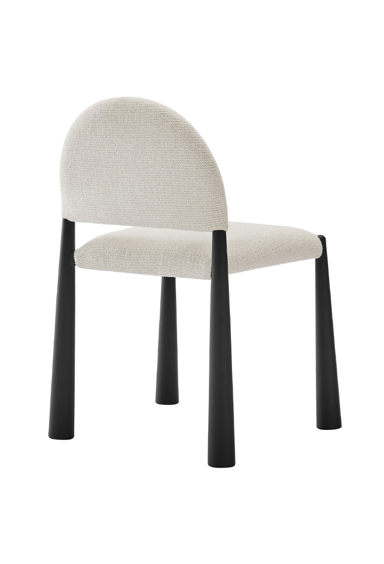 Chaise de salle à manger en tissu Alura, noir crème