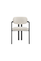 Marbella Fabric and Metal Dining Chair,Black Cream