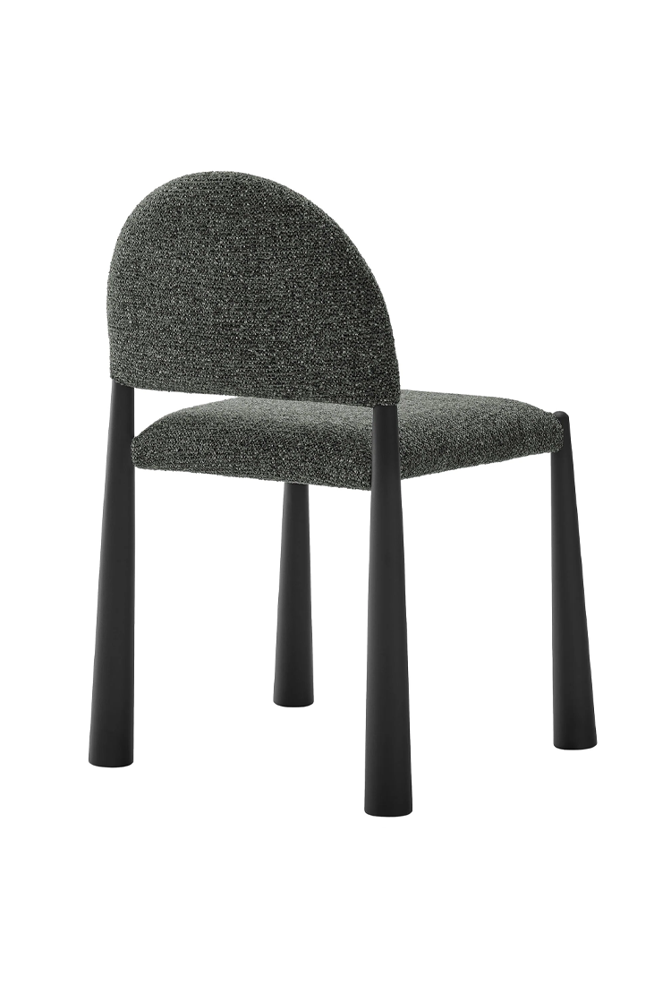 Chaise de salle à manger en tissu Alura, noir anthracite