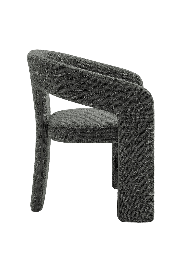Chaise de salle à manger en tissu Elyssia, anthracite
