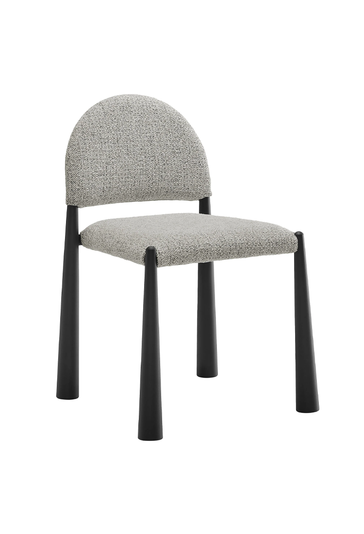 Chaise de salle à manger en tissu Alura, noir camel