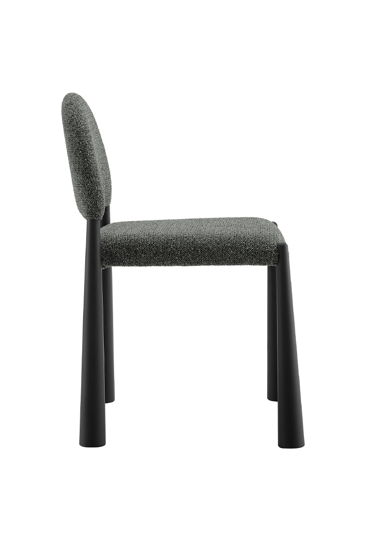 Chaise de salle à manger en tissu Alura, noir anthracite