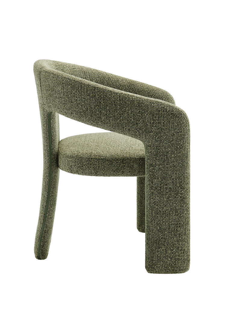 Chaise de salle à manger en tissu Elyssia, motif feuille