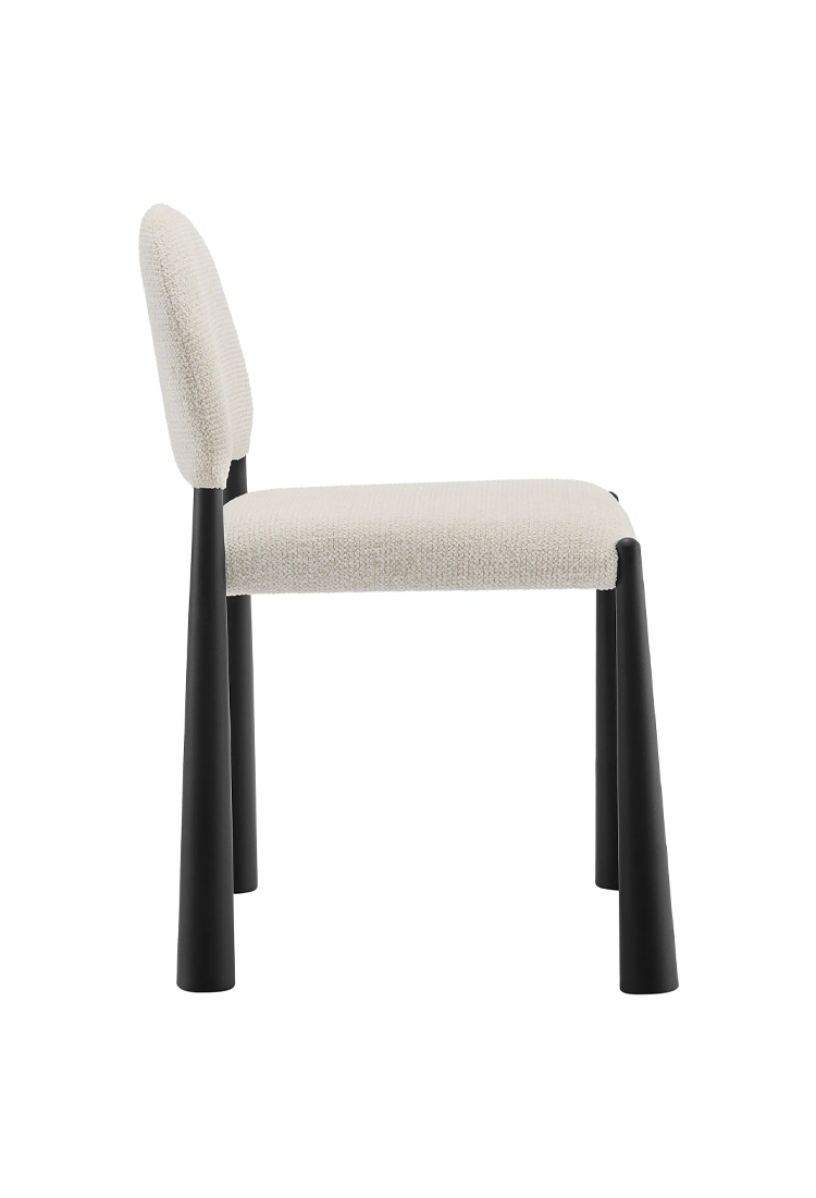 Chaise de salle à manger en tissu Alura, noir crème