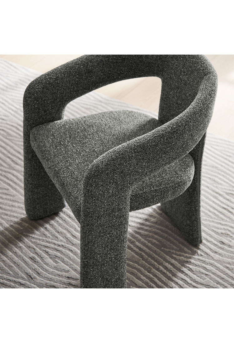 Chaise de salle à manger en tissu Elyssia, anthracite
