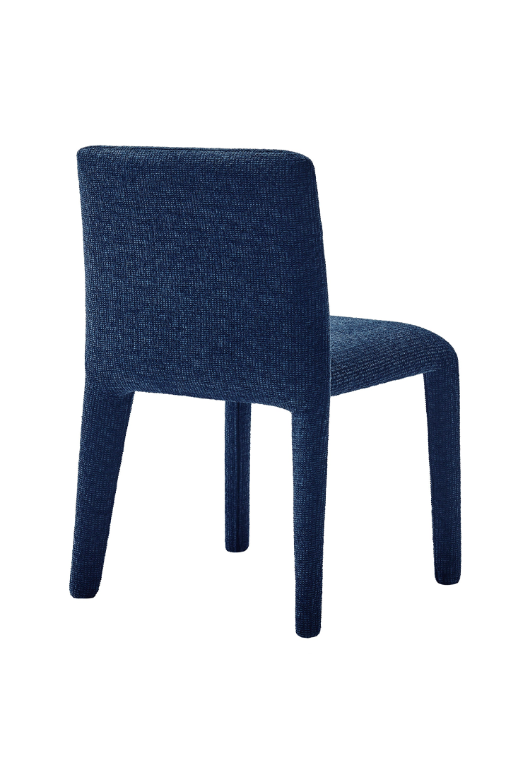Chaise de salle à manger en tissu Noviara, bleu marine