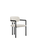 Marbella Fabric and Metal Dining Chair,Black Cream
