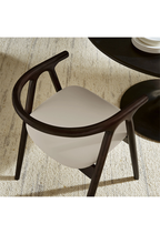 Chaise de salle à manger Serene en cuir et bois, pierre