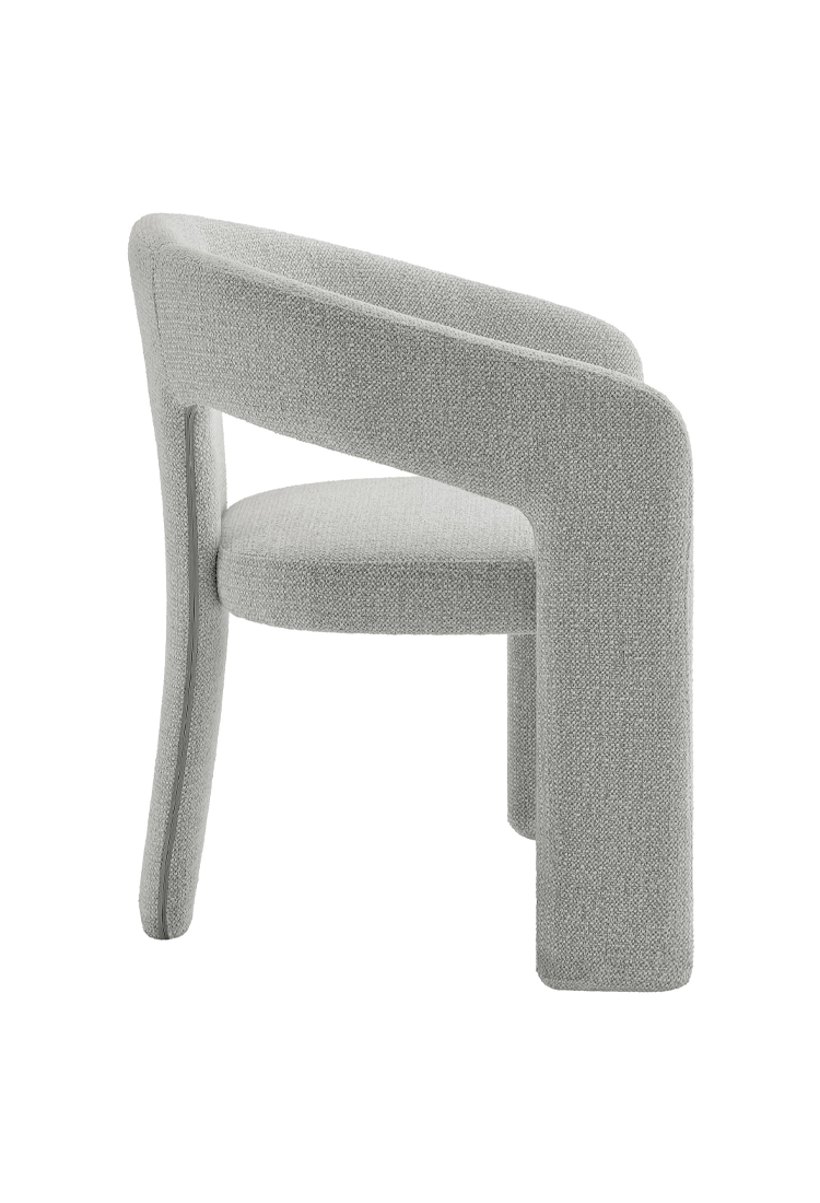 Chaise de salle à manger en tissu Elyssia, gris tourterelle