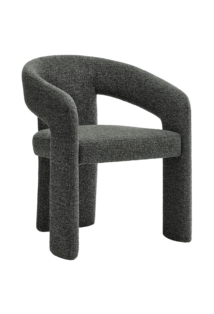 Chaise de salle à manger en tissu Elyssia, anthracite