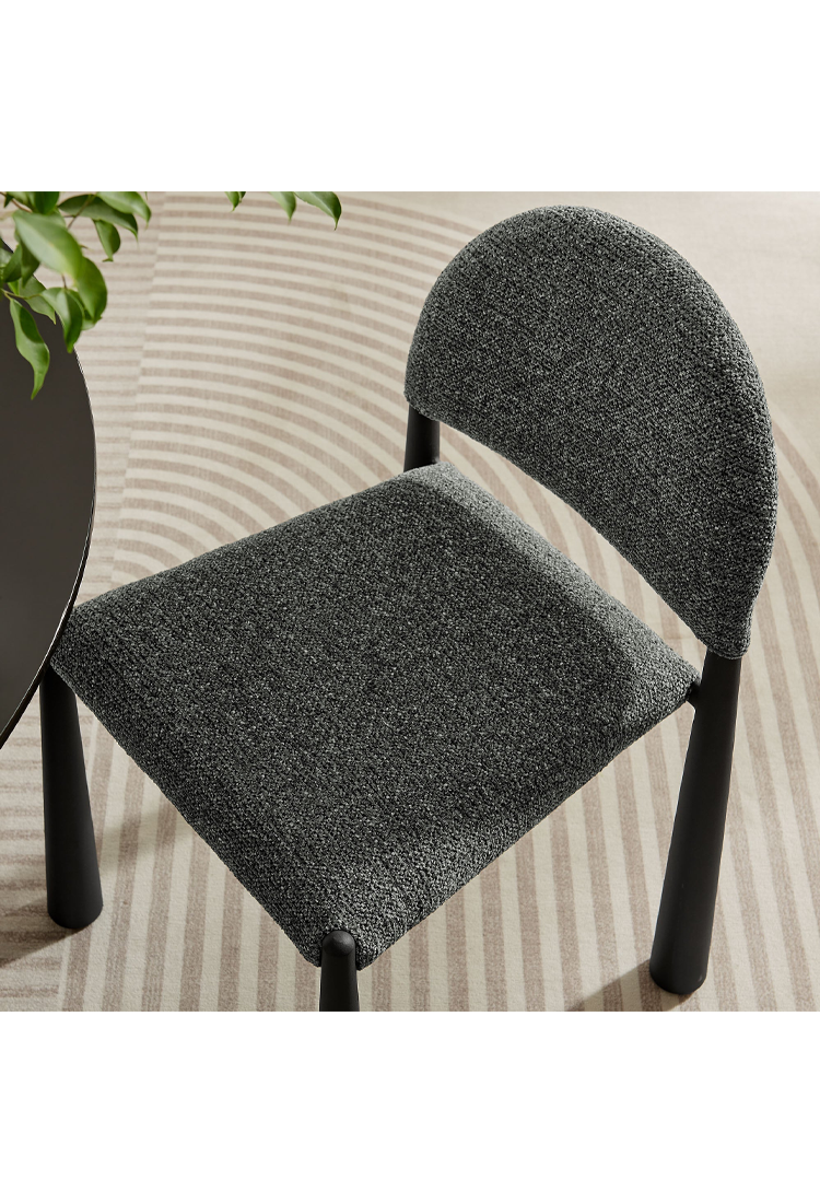 Chaise de salle à manger en tissu Alura, noir anthracite