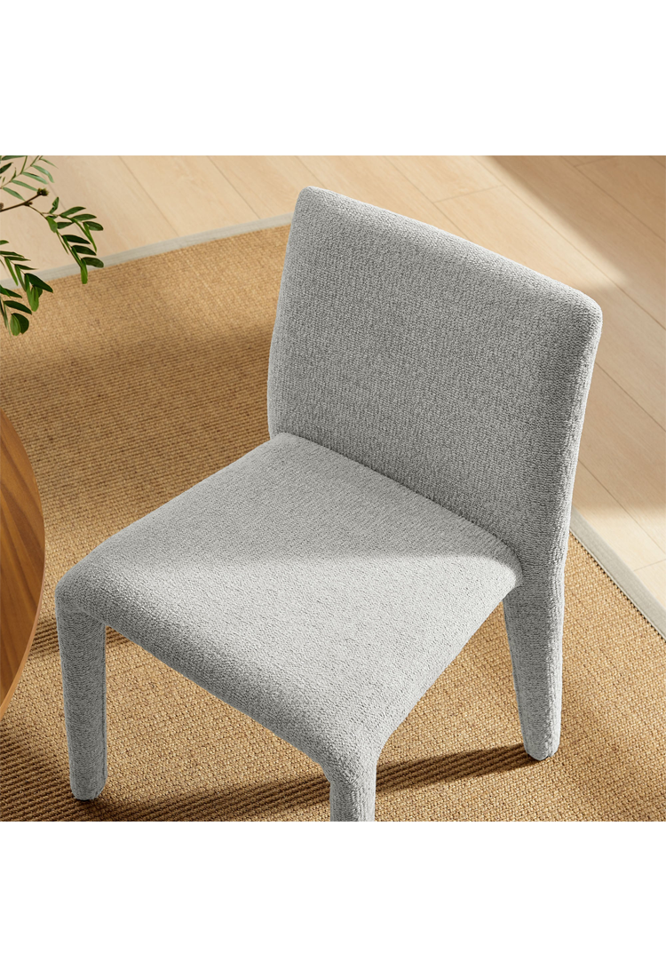 Chaise de salle à manger en tissu Noviara, gris tourterelle