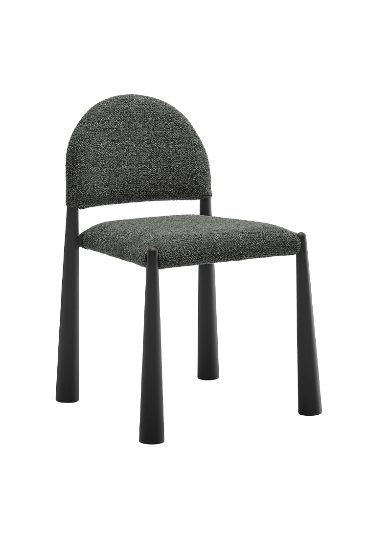 Chaise de salle à manger en tissu Alura, noir anthracite