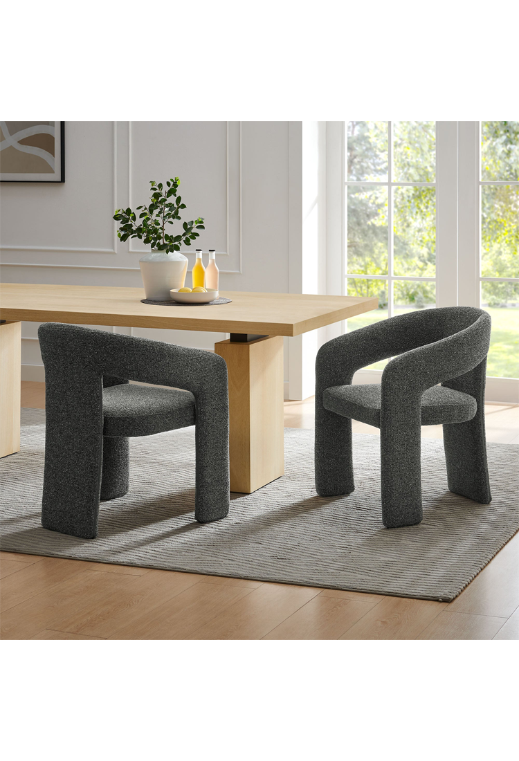 Chaise de salle à manger en tissu Elyssia, anthracite