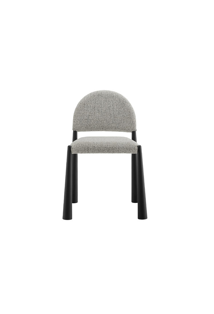 Chaise de salle à manger en tissu Alura, noir camel