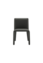 Chaise de salle à manger en cuir végétalien Noviara, noire