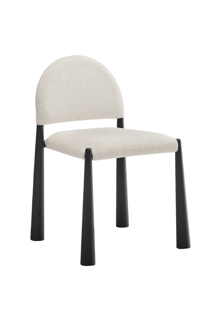 Chaise de salle à manger en tissu Alura, noir crème