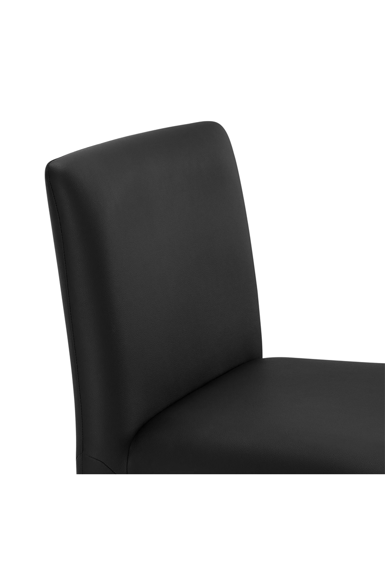 Chaise de salle à manger en cuir végétalien Noviara, noire