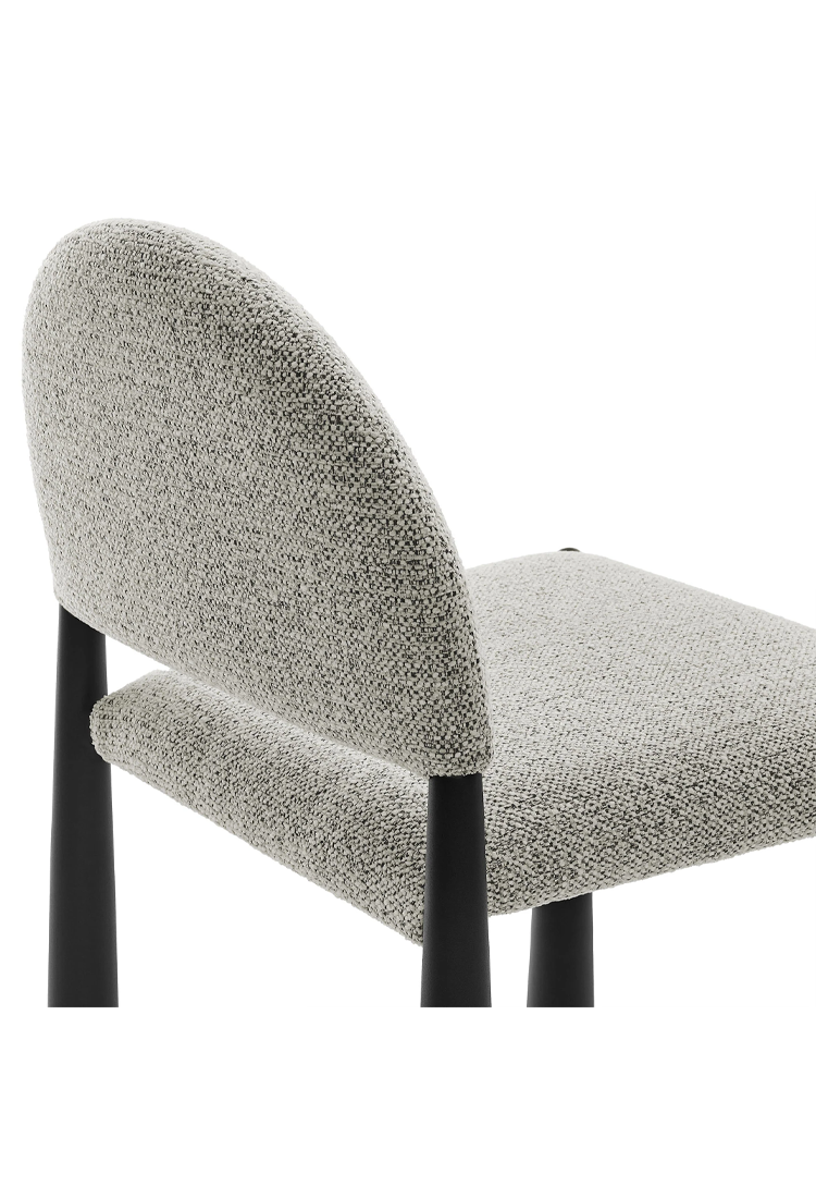 Chaise de salle à manger en tissu Alura, noir camel