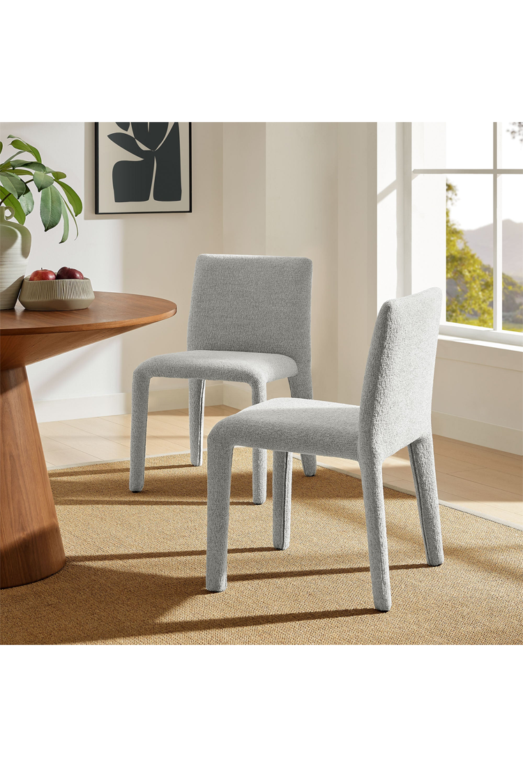 Chaise de salle à manger en tissu Noviara, gris tourterelle