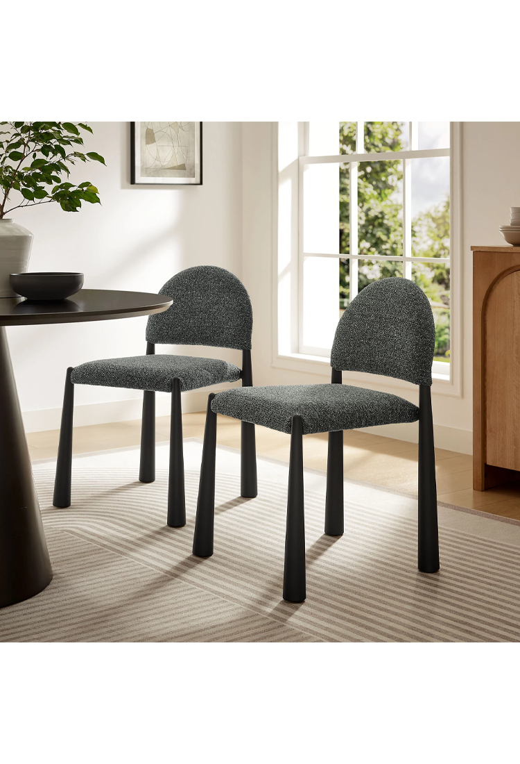 Chaise de salle à manger en tissu Alura, noir anthracite