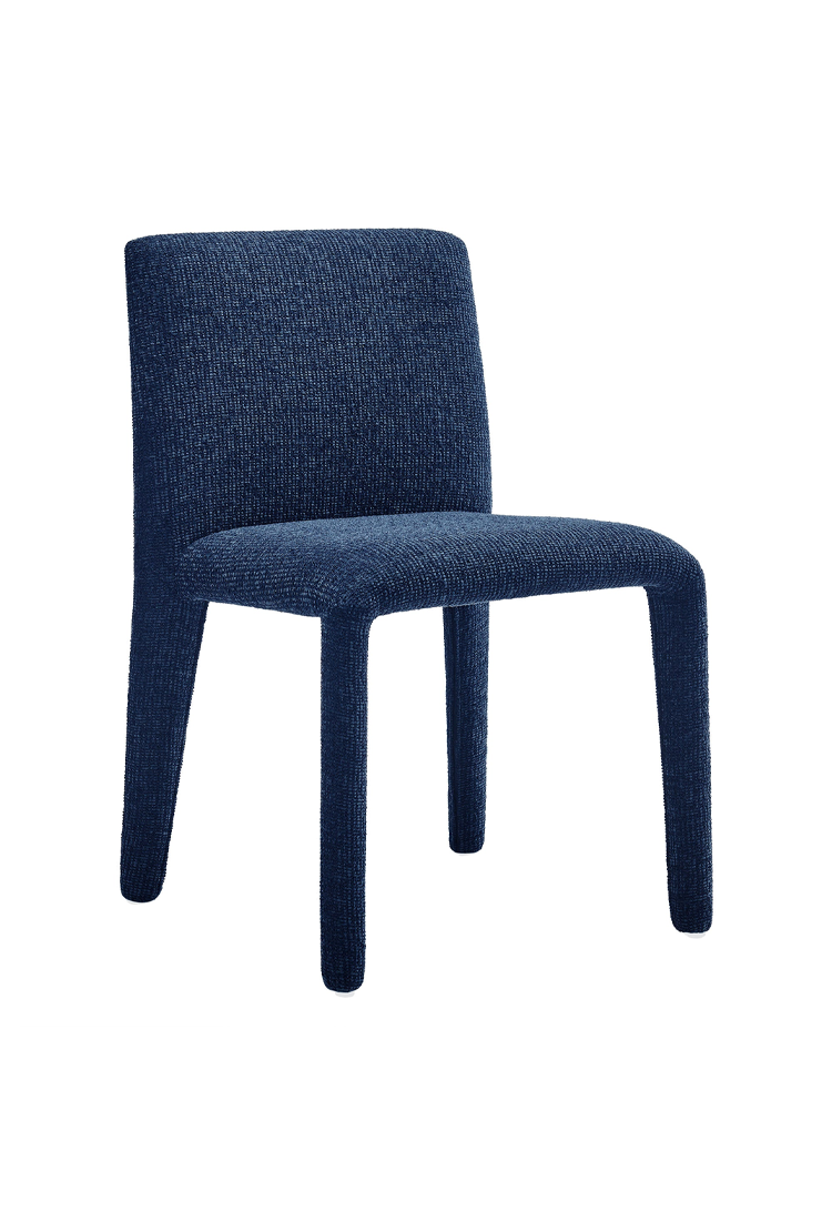 Chaise de salle à manger en tissu Noviara, bleu marine