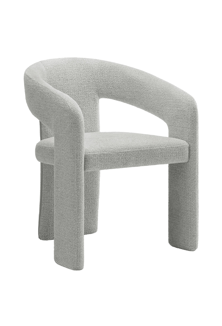 Chaise de salle à manger en tissu Elyssia, gris tourterelle