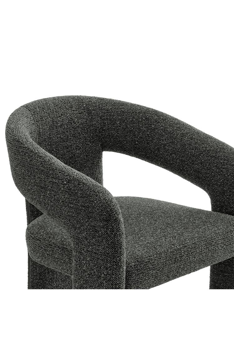 Chaise de salle à manger en tissu Elyssia, anthracite
