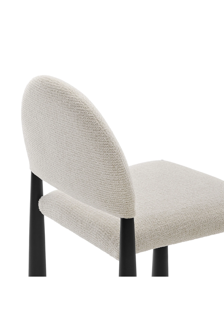 Chaise de salle à manger en tissu Alura, noir crème