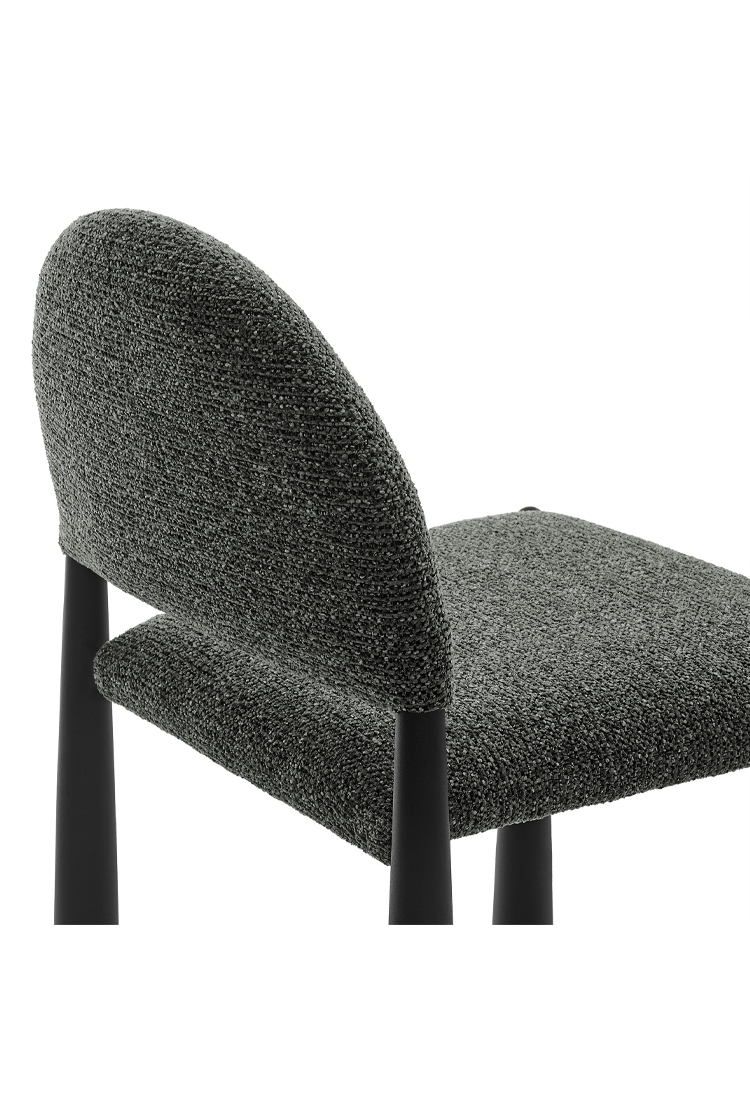 Chaise de salle à manger en tissu Alura, noir anthracite