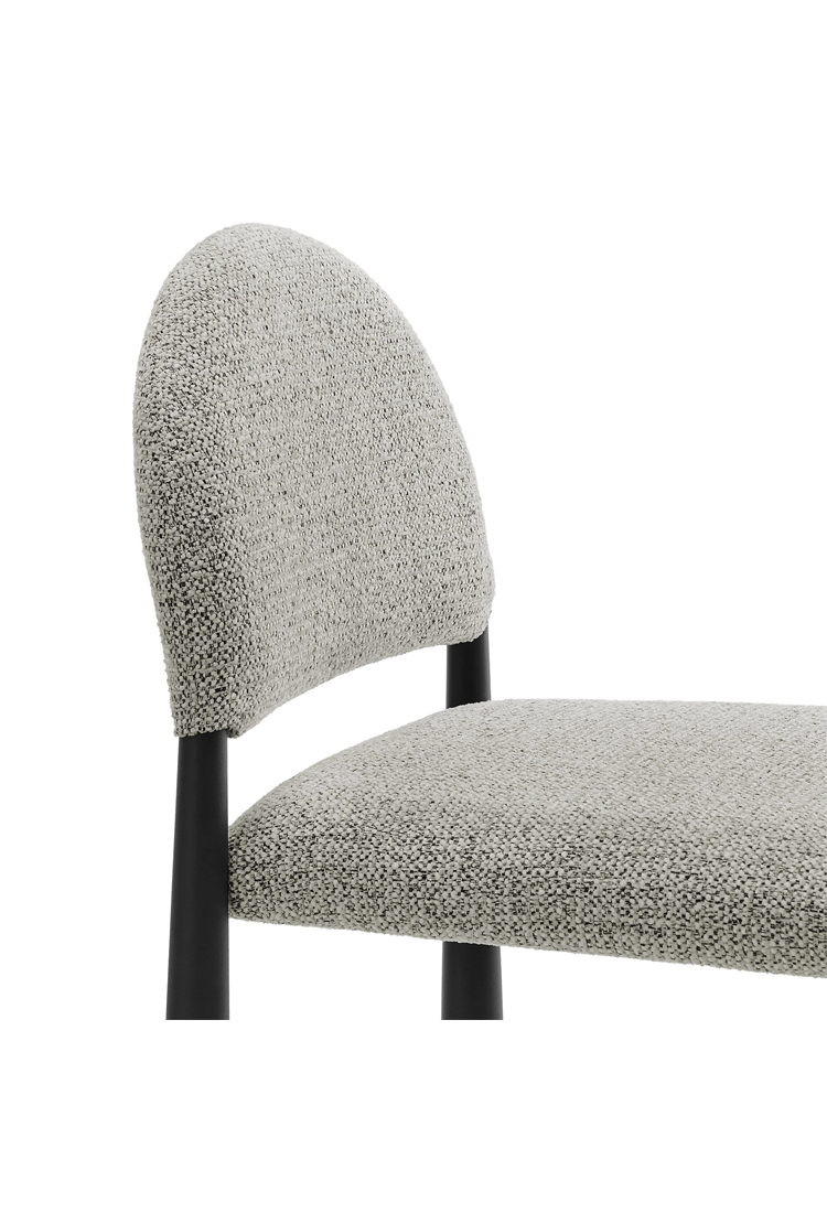 Tabouret de bar en tissu Alura, noir camel